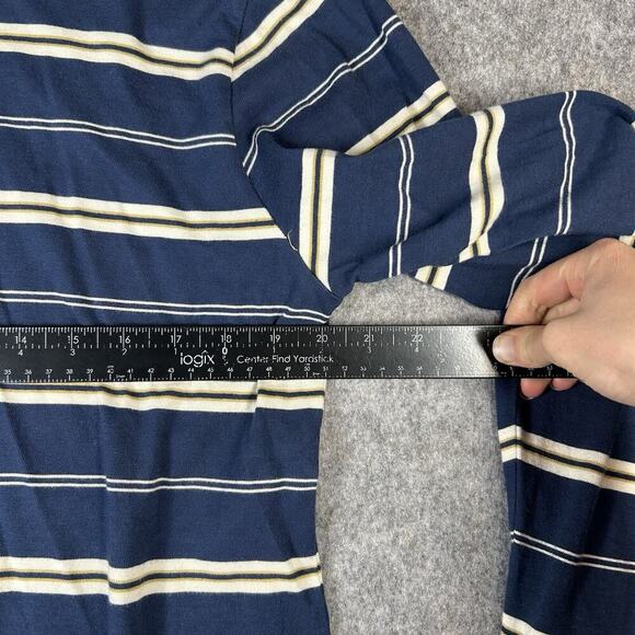 Katin Travis Hide Hoodie Mens Medium Striped Pullover Cotton Tee Navy Blue - Picture 3 of 6